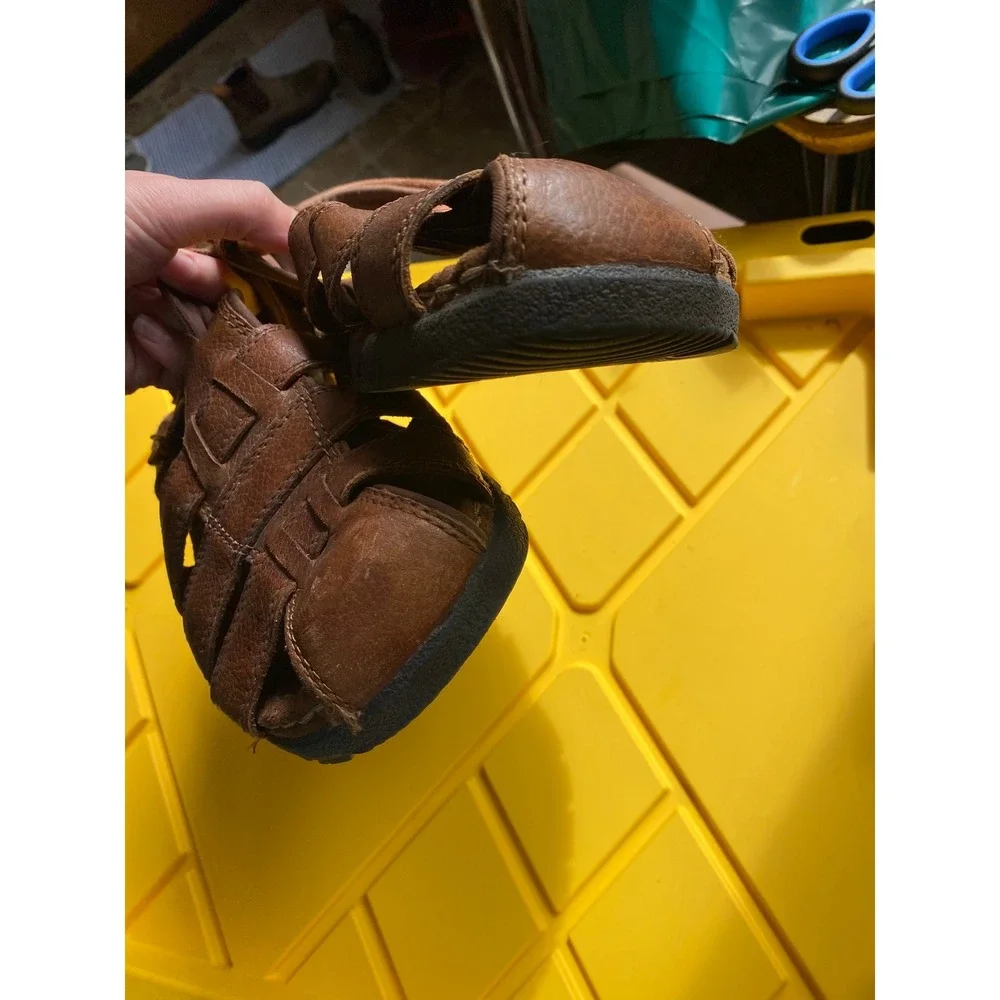Earth Spirit Fisherman Leather Hiking Brown Shoes Sandals 10.5 Granola Gorpcore‎